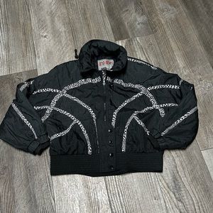 Vintage Windbreaker Jacket with Checker Trim